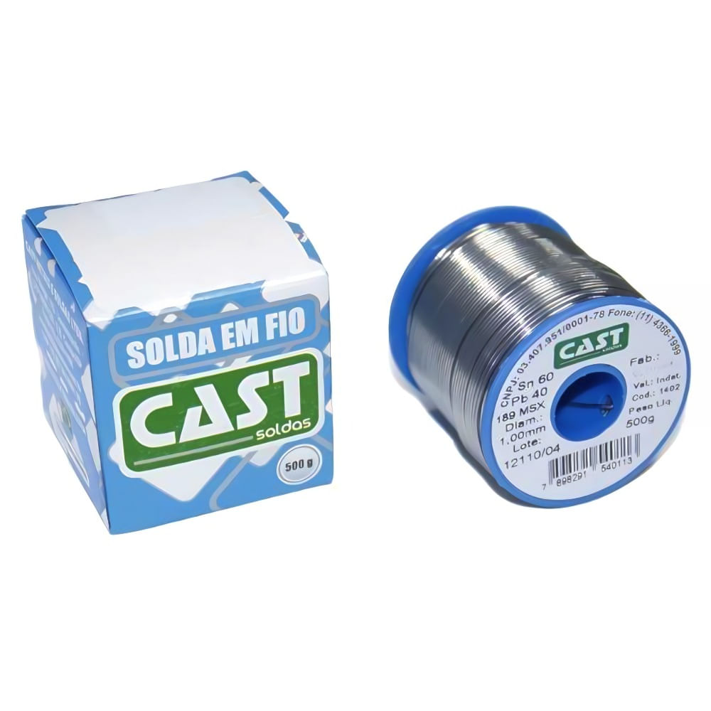 Solda Estanho 1,0mm 60x40 500 Gramas